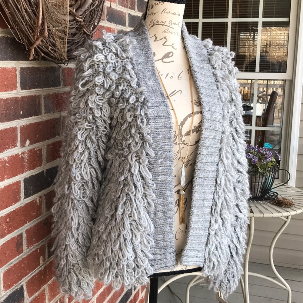 Gorgeous Gray Loop Yarn Cardigan